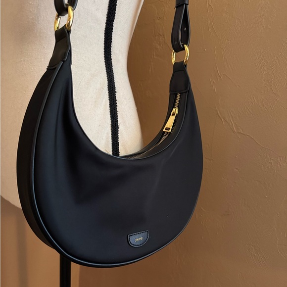 JW PEI- Carly Shoulder Bag Black Nylon and Black Vegan Leather - Picture 3 of 5